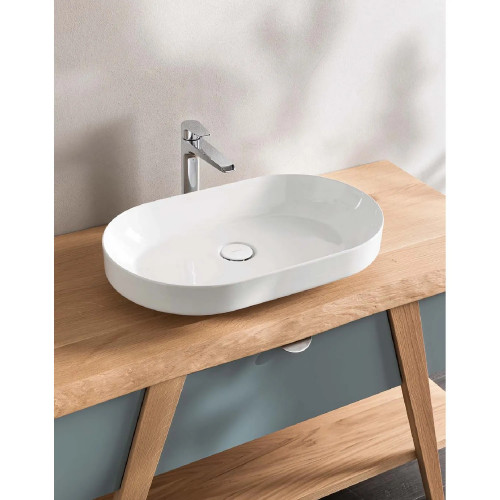 Lavabo da appoggio Albo 65x39x12h cm bianco lucido - Hafro