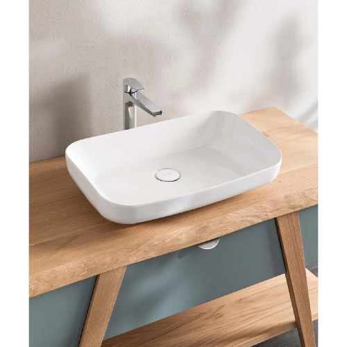 Lavabo da appoggio Altino 60x35x12/14h cm bianco lucido - Hafro