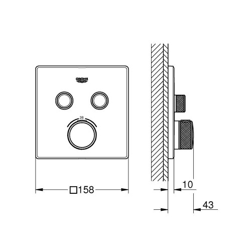 Miscelatore termostatico 2 vie Grohtherm Smartcontrol cromo - Grohe