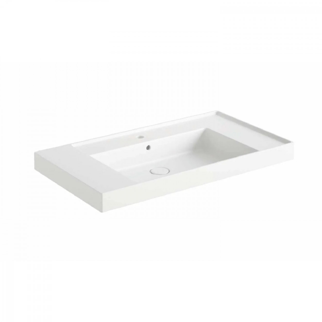 Lavabo consolle da appoggio/parete Vera 92x51x11h cm bianco lucido - H