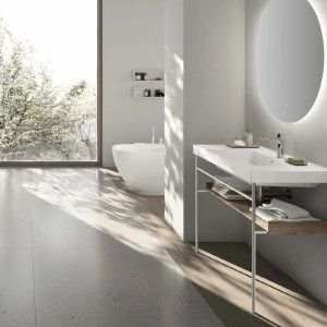 Lavabo consolle Vera 107x51x11h cm bianco lucido - Hafro 2