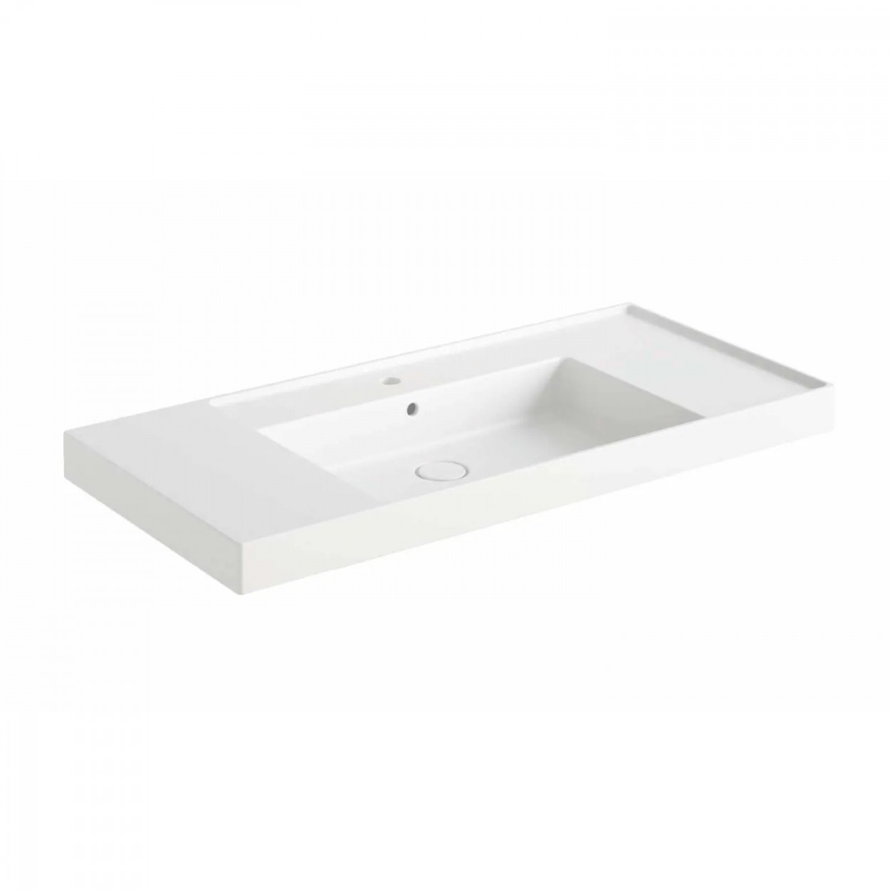 Lavabo consolle da appoggio/parete Vera 107x51x11h cm bianco lucido -