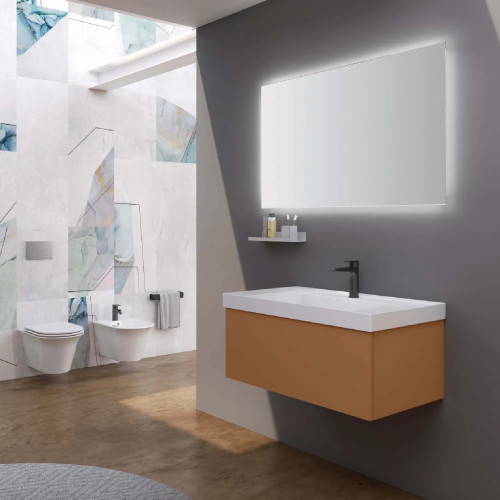 Lavabo consolle Vera 122x51x11 cm bianco lucido - Hafro