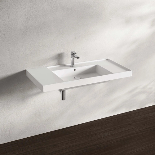 Lavabo consolle Vera 122x51x11 cm bianco lucido - Hafro