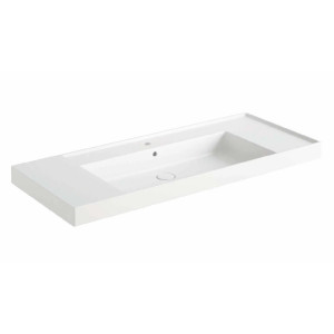 Lavabo consolle Vera 122x51x11 cm bianco lucido - Hafro