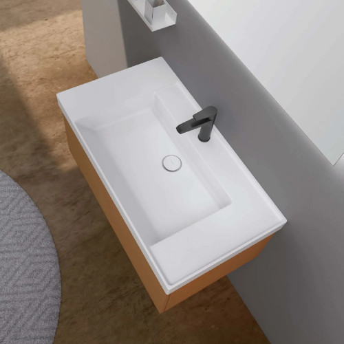 Lavabo consolle Vera 122x51x11 cm bianco lucido - Hafro