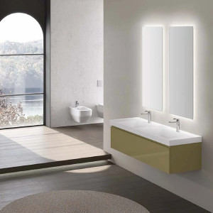 Lavabo consolle Vera 142x51 cm bianco lucido - Hafro 2
