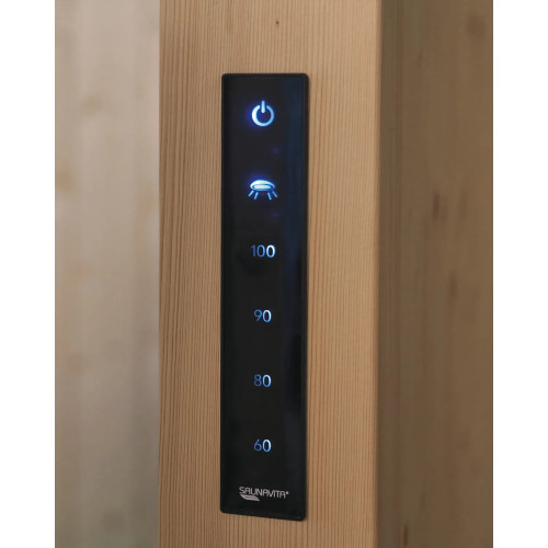 Sauna Kyra 156x120x204h cm versione sinistra in abete snodato –Saunavi