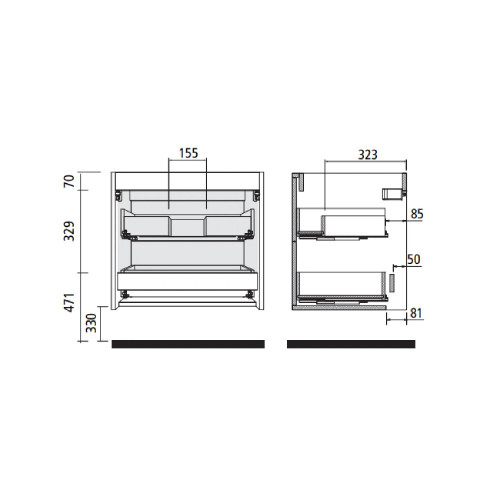 Mobile bagno sospeso 100 cm in legno nordick con lavabo - Ophelia