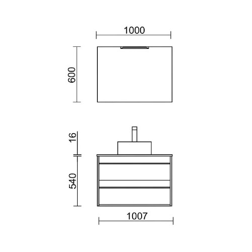 Mobile bagno sospeso 100 cm in legno rovere ostippo con lavabo - Ateli
