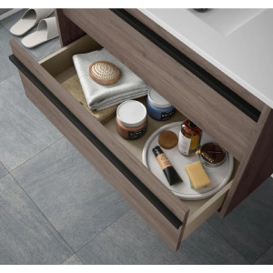 Mobile bagno sospeso 120 cm in legno rovere eternity con lavabo - Atel 2