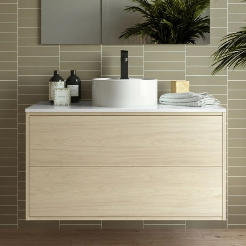 Mobile bagno sospeso 100 cm in legno nordick con lavabo - Ophelia