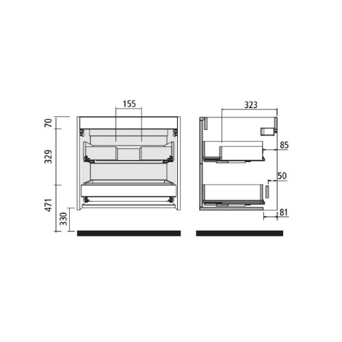 Mobile bagno sospeso 100 cm in legno nordick con lavabo - Ophelia