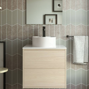 Mobile bagno sospeso 60 cm in legno nordick con lavabo - Ophelia 2