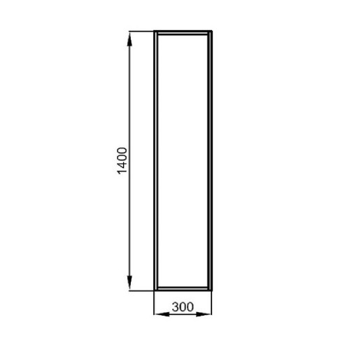 Colonna bagno sospesa 30x140 cm nero opaco con un’anta - Ophelia