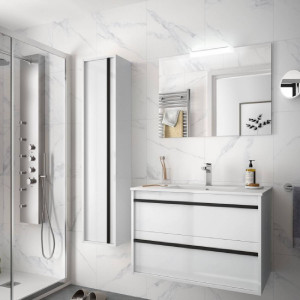 Colonna bagno sospesa 30x140 cm bianco lucido con un’anta - Atelier 2