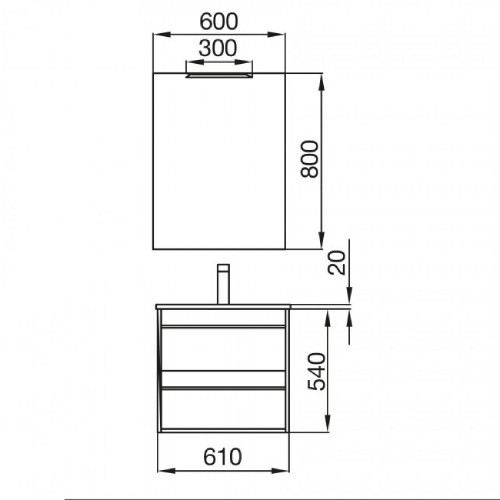 Mobile bagno sospeso 60 cm in legno rovere ostippo con lavabo a incass