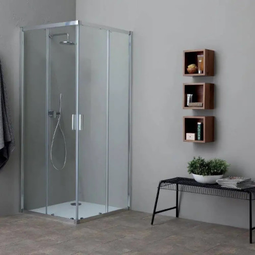 Fast angolo scorrevole 72/74 cm (lato angolo) trasparente 6mm cromo re