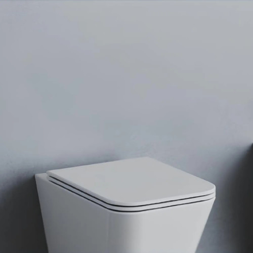 Coprivaso con chiusura rallentata Build bianco lucido - Azzurra Cerami