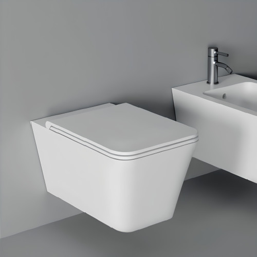Coprivaso slim con chiusura tradizionale Hide Square bianco lucido - A
