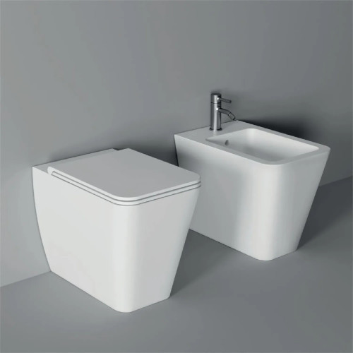 Bidet a terra filo muro Hide Square bianco lucido - Alice Ceramica