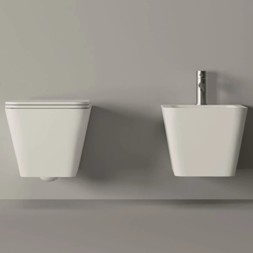 Bidet sospeso Hide Square bianco lucido - Alice Ceramica