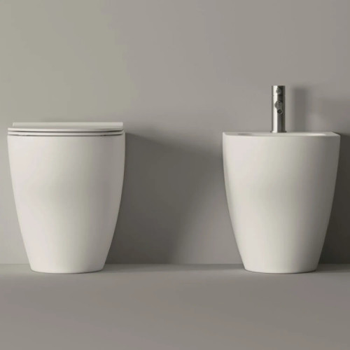 Bidet a terra filomuro Unica bianco lucido - Alice Ceramica