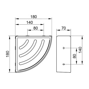 Cestino doccia angolare con bacinella estraibile Elegance cromo - Keuc 2