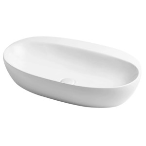 Lavabo da appoggio ovale 70x40 cm Cicle bianco lucido - Azzurra Cerami