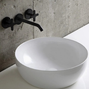 Lavabo da appoggio tondo Elegance Cicle 40x40 cm bianco lucido - Azzur 2