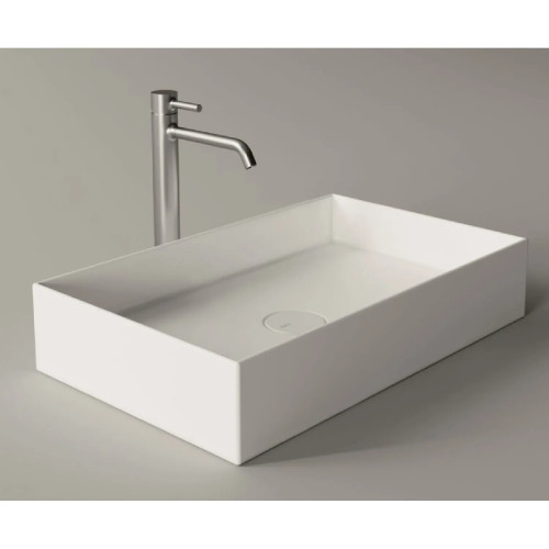 Lavabo da appoggio 60x37xh12 cm Hide bianco lucido - Alice Ceramica