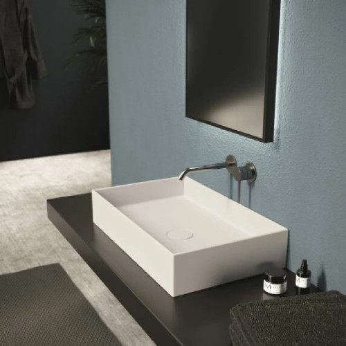 Lavabo da appoggio 60x37xh12 cm Hide bianco lucido - Alice Ceramica