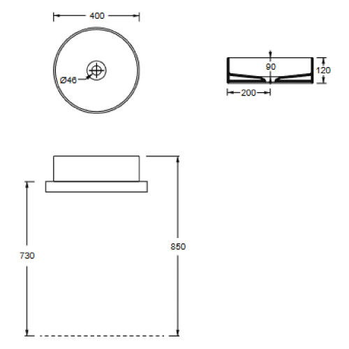 Lavabo da appoggio tondo 40 cm Hide bianco lucido - Alice Ceramica