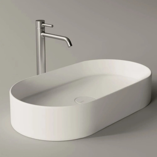 Lavabo da appoggio 65x35xh12 cm Hide Stadium bianco lucido - Alice Cer