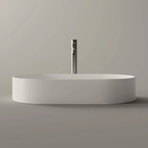 Lavabo da appoggio 65x35xh12 cm Hide Stadium bianco lucido - Alice Cer