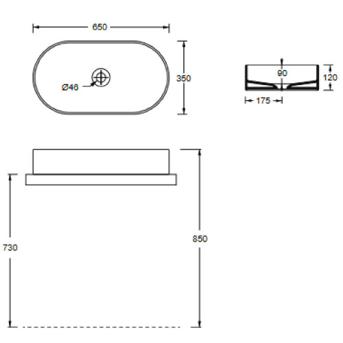 Lavabo da appoggio 65x35xh12 cm Hide Stadium bianco lucido - Alice Cer