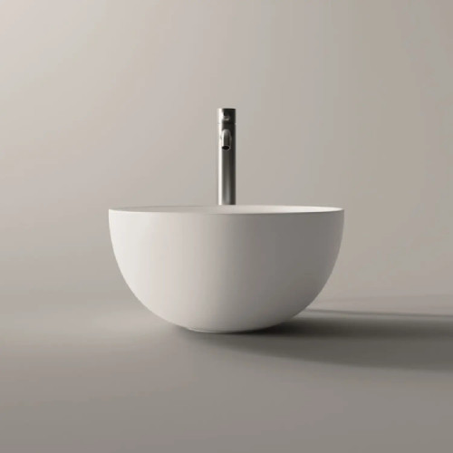 Lavabo da appoggio tondo 40 cm Unica Round bianco lucido - Alice Ceram