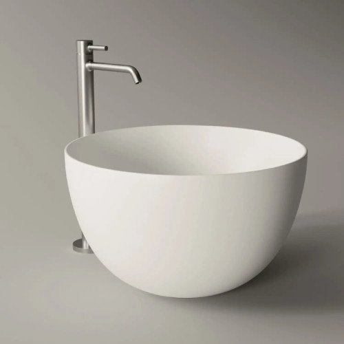 Lavabo da appoggio tondo 50 cm Unica Round bianco lucido - Alice Ceram
