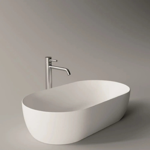 Lavabo da appoggio ovale 70x38,5 cm Unica bianco lucido - Alice Cerami