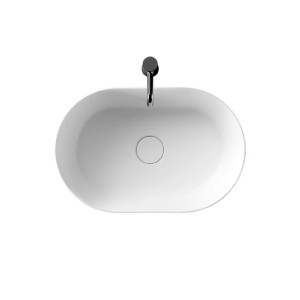 Lavabo da appoggio ovale 55x35xh17 cm Unica bianco lucido - Alice Cera