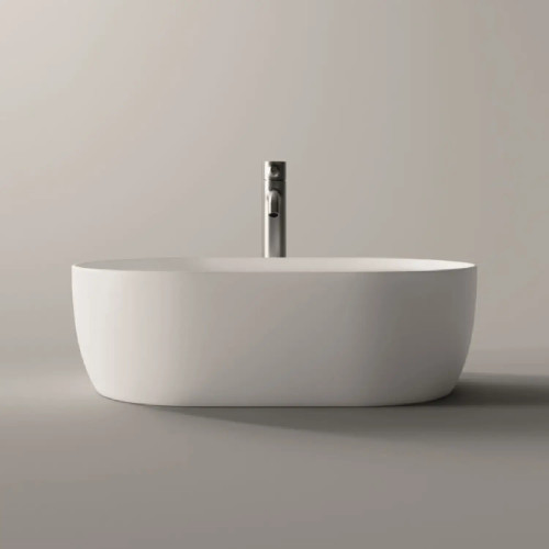 Lavabo da appoggio ovale 55x35xh17 cm Unica bianco lucido - Alice Cera
