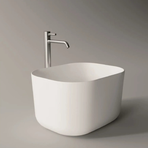 Lavabo da appoggio Unica Rectangular 50x40xh30 cm bianco lucido - Alic