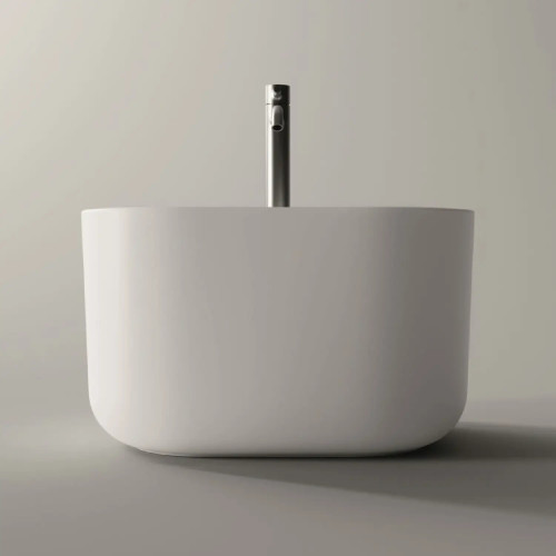 Lavabo da appoggio Unica Rectangular 50x40xh30 cm bianco lucido - Alic