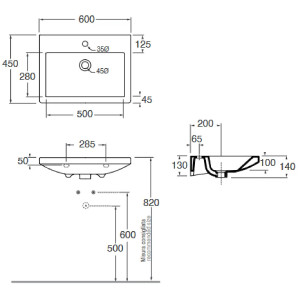 Lavabo sospeso 60x45xh14 cm Thin bianco lucido - Azzurra Ceramica 2