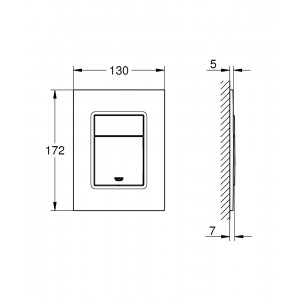 Placca di comando Skate Cosmopolitan S satinato super steel - Grohe 2
