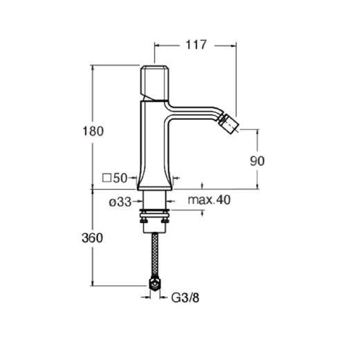 Miscelatore monocomando bidet senza scarico Italy cromo con manopola g