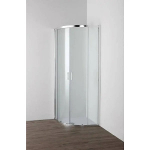 Doppia porta semicircolare scorrevole 77/79 cm vetro trasparente - Kin 2