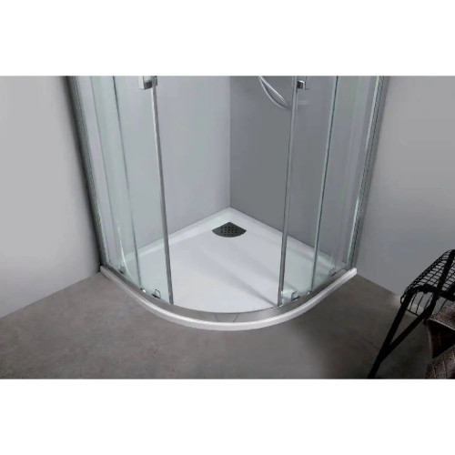 Doppia porta semicircolare scorrevole 87/89 cm vetro trasparente - Kin