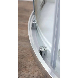 Doppia porta semicircolare scorrevole 87/89 cm vetro trasparente - Kin 2