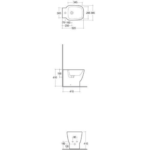 Bidet a Terra Filomuro One Bianco Lucido | Rak Ceramics  Meta Descript